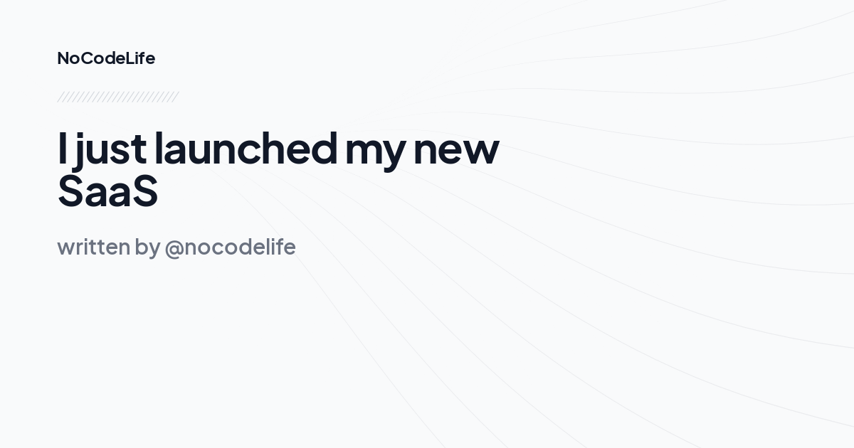 I just launched my new SaaS