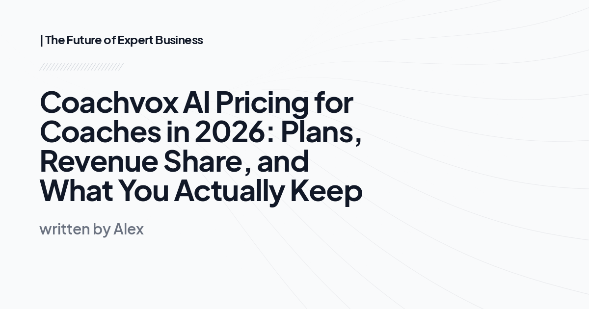 Coachvox AI Pricing for Coaches in 2026: Plans, Revenue Share, and What You Actually Keep
