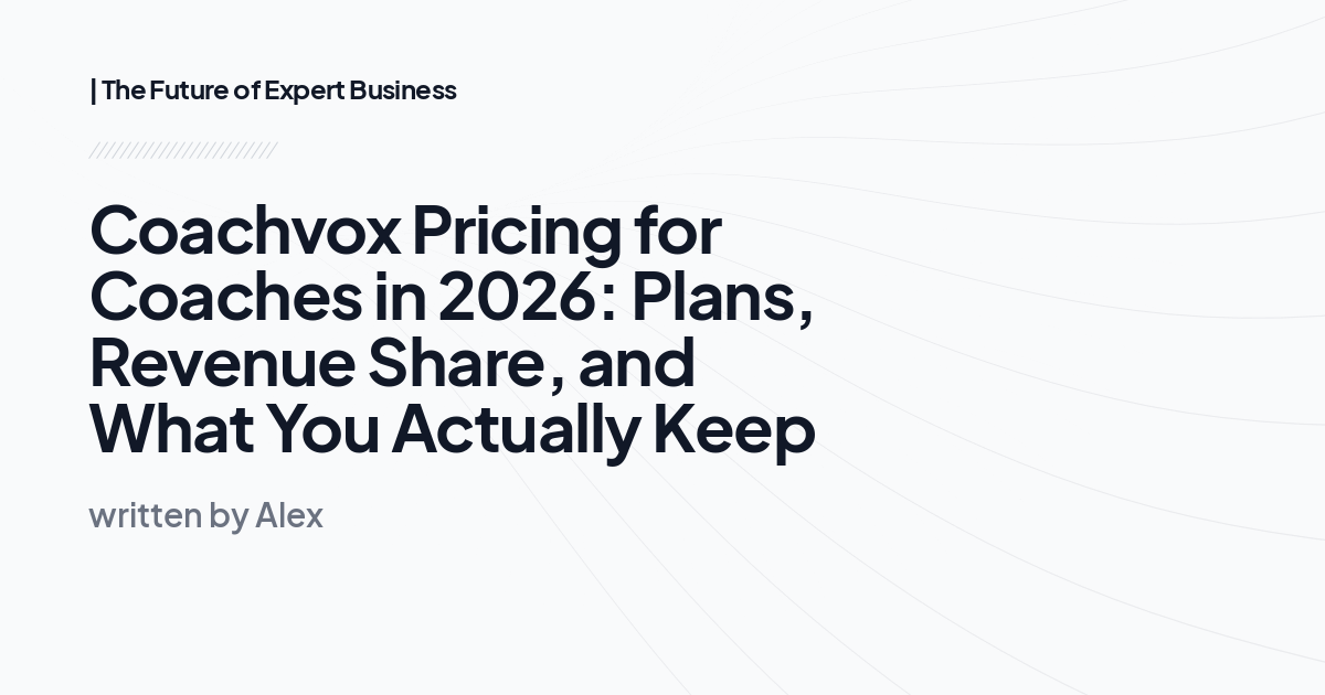 Coachvox Pricing for Coaches in 2026: Plans, Revenue Share, and What You Actually Keep