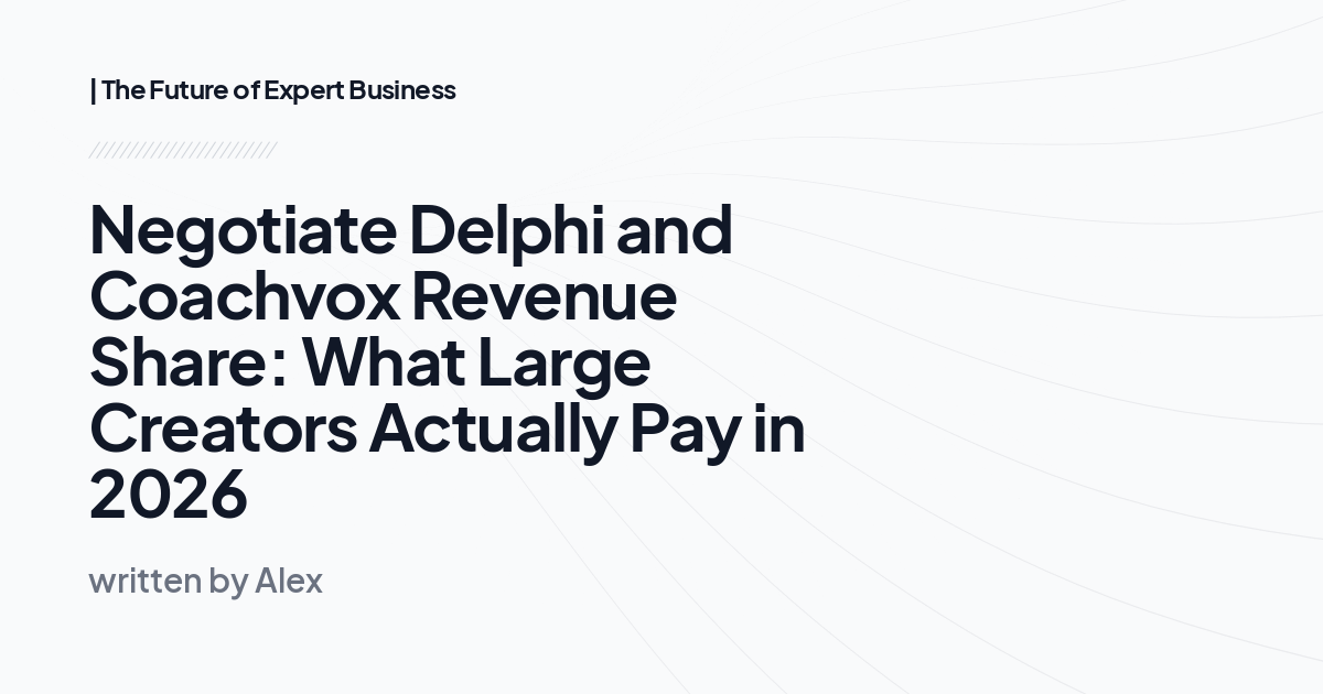 Negotiate Delphi and Coachvox Revenue Share: What Large Creators Actually Pay in 2026