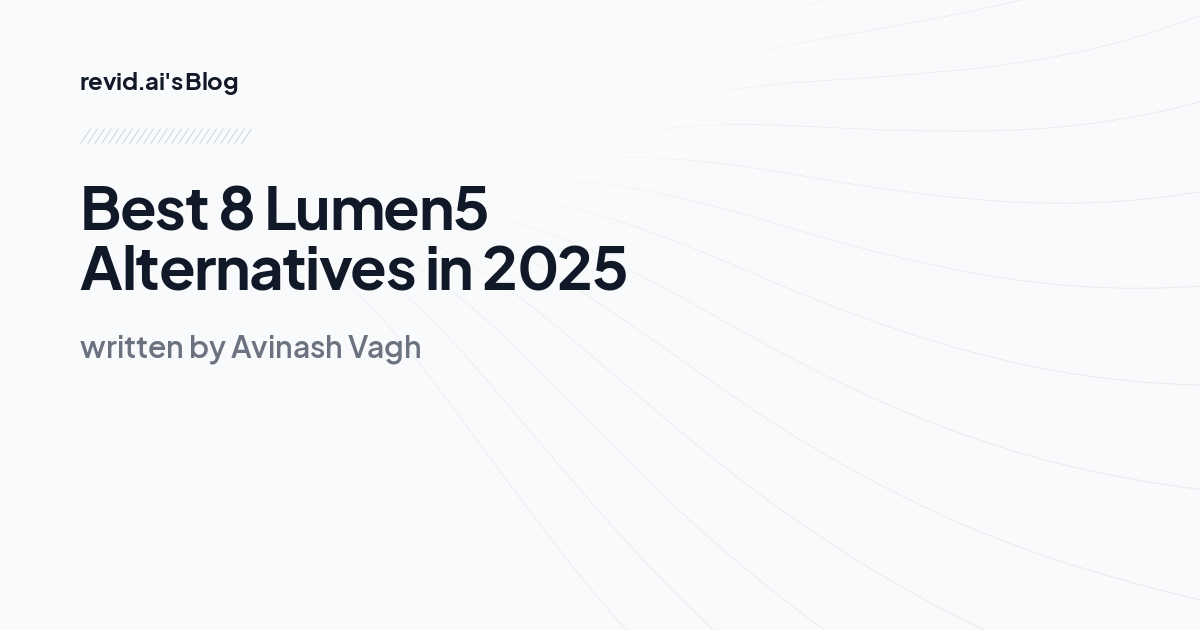 Best 8 Lumen5 Alternatives in 2025 