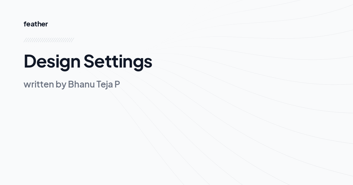 Design Settings