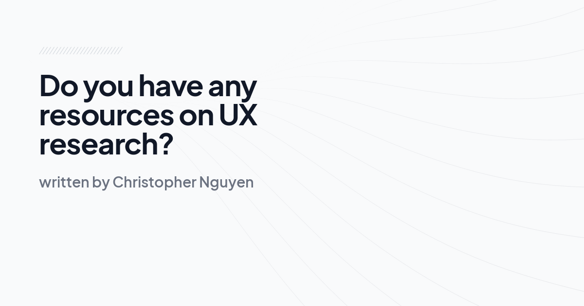 Do you have any resources on UX research?