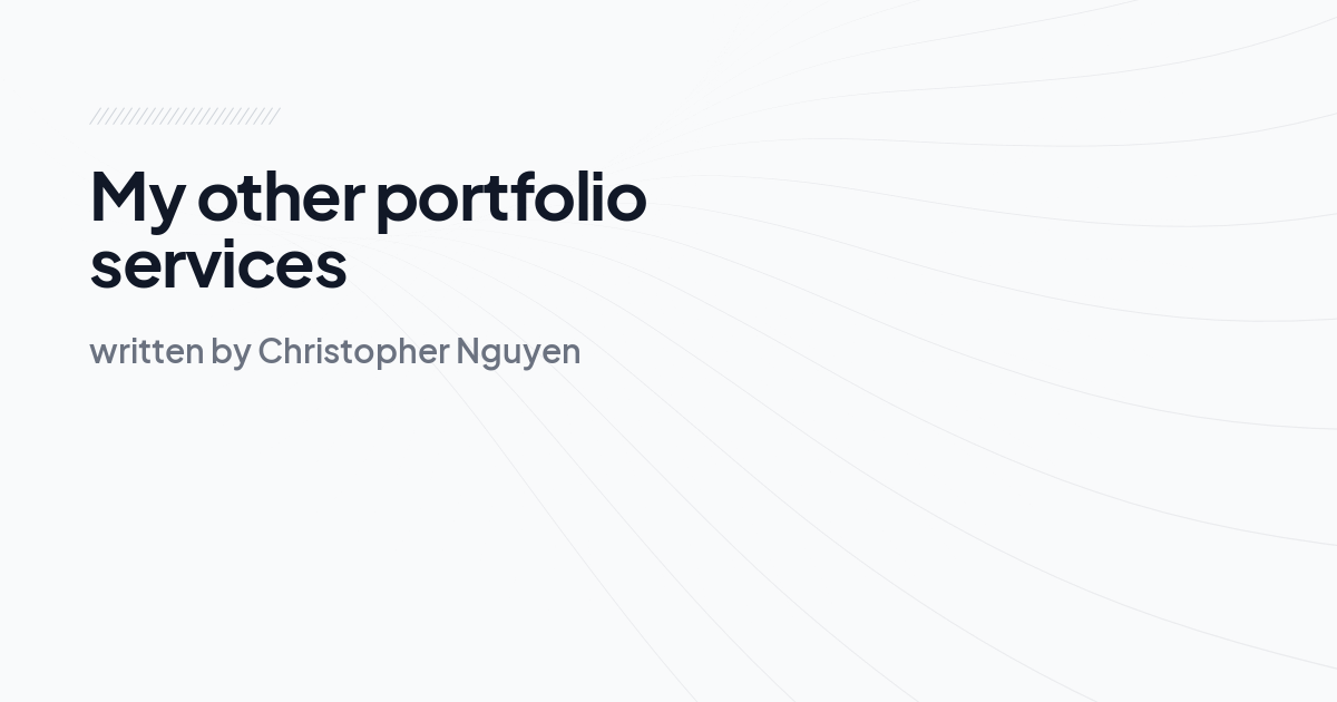 My other portfolio services