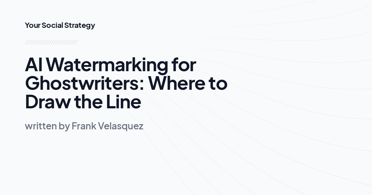 AI Watermarking for Ghostwriters: Where to Draw the Line