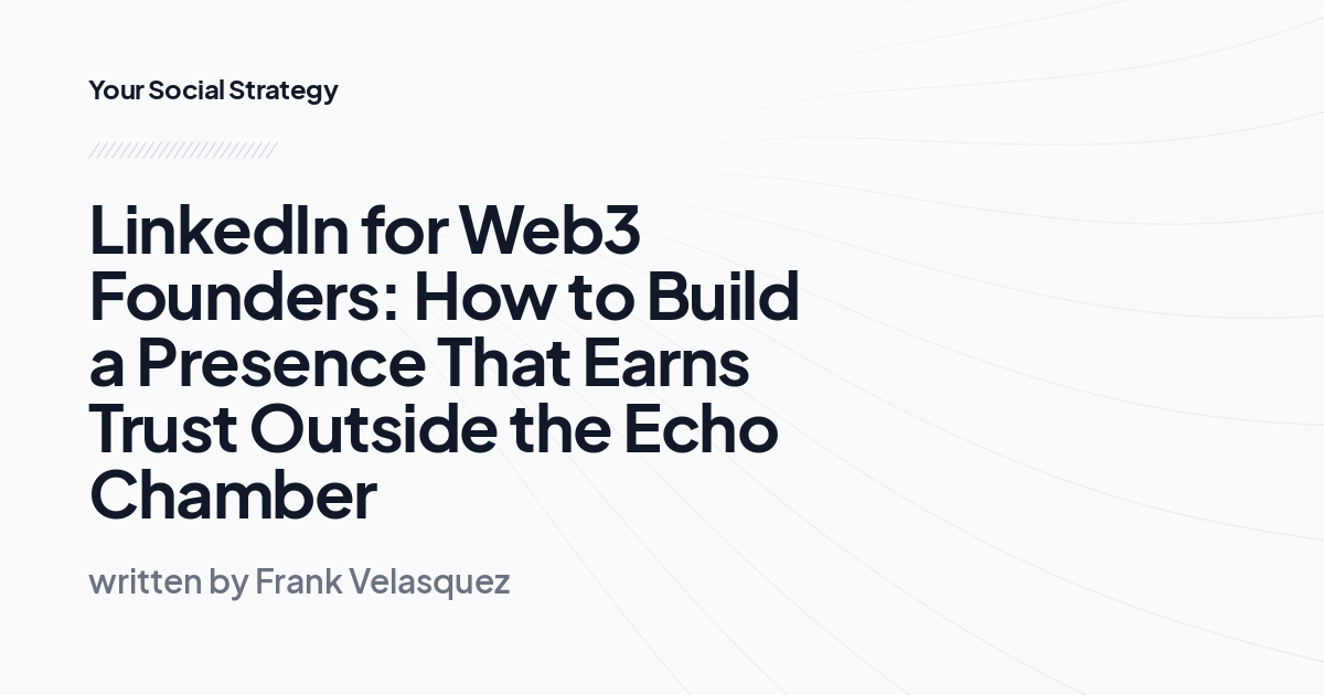 LinkedIn for Web3 Founders