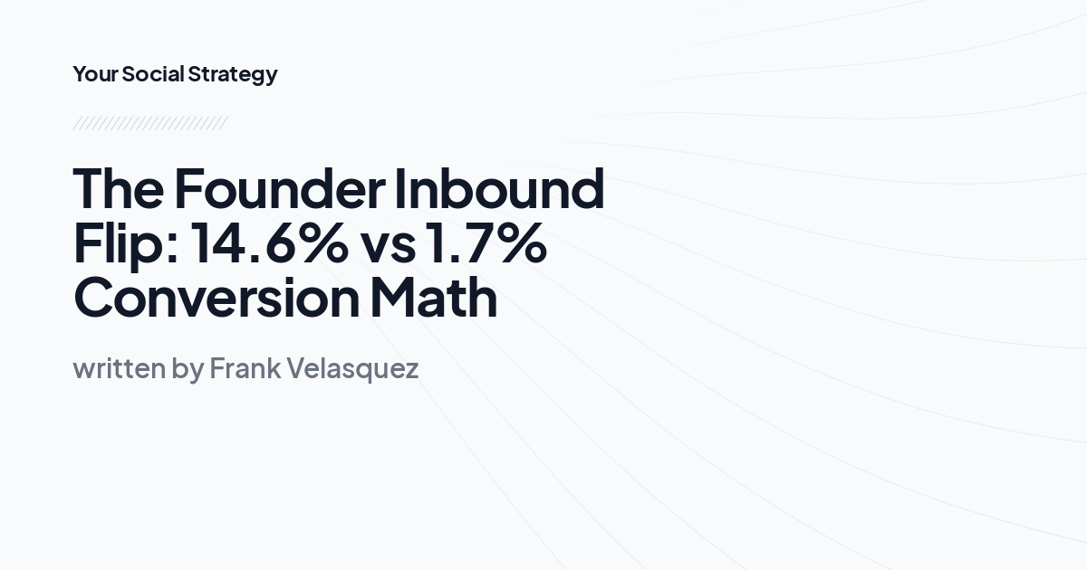 The Founder Inbound Flip: 14.6% vs 1.7% Conversion Math