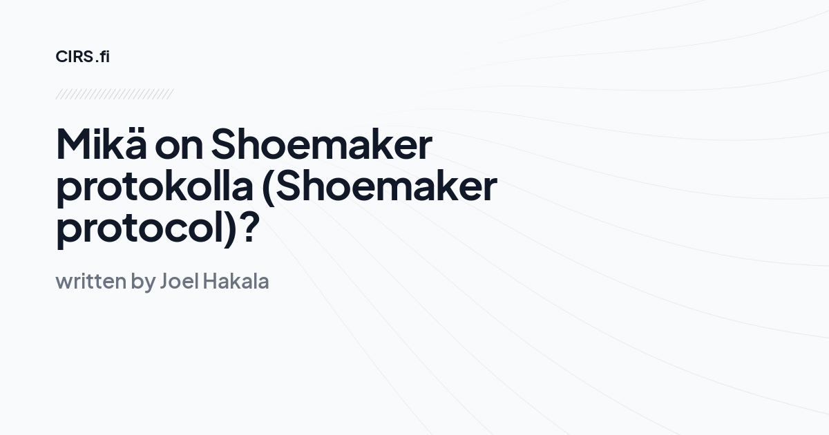 Mikä on Shoemaker protokolla (Shoemaker protocol)?