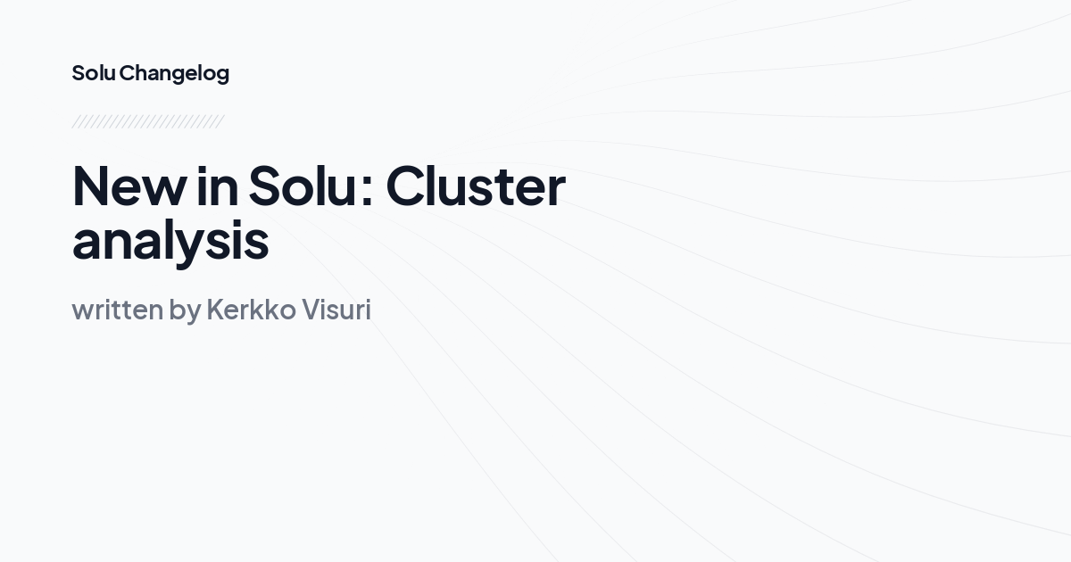 New in Solu: Cluster analysis