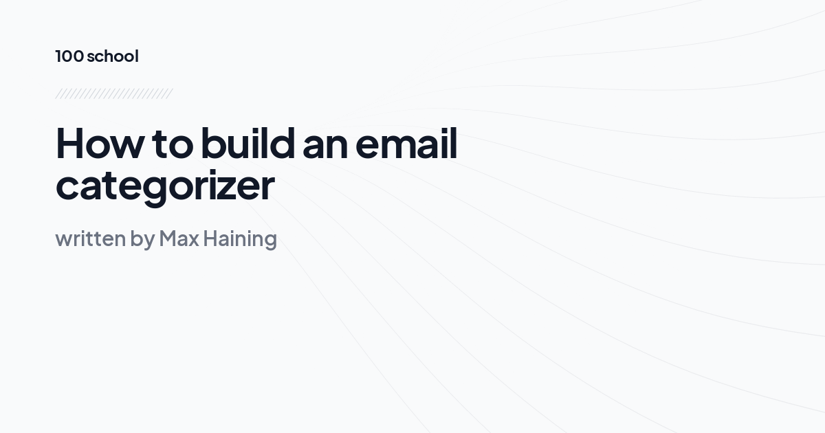 How to build an email categorizer