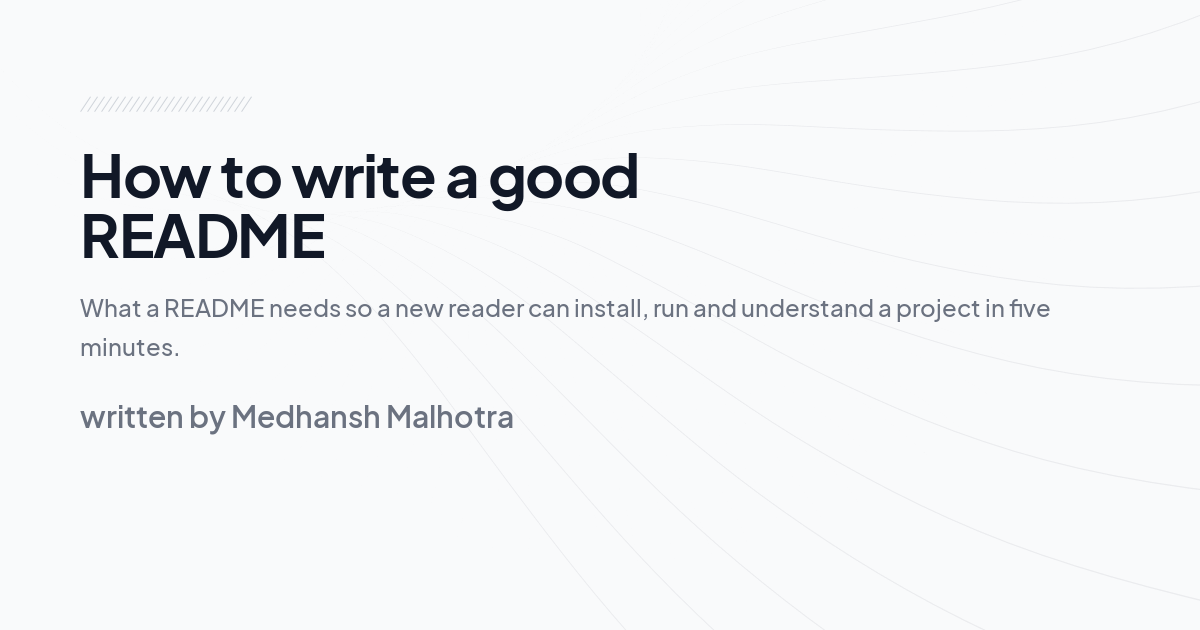 How to write a good README