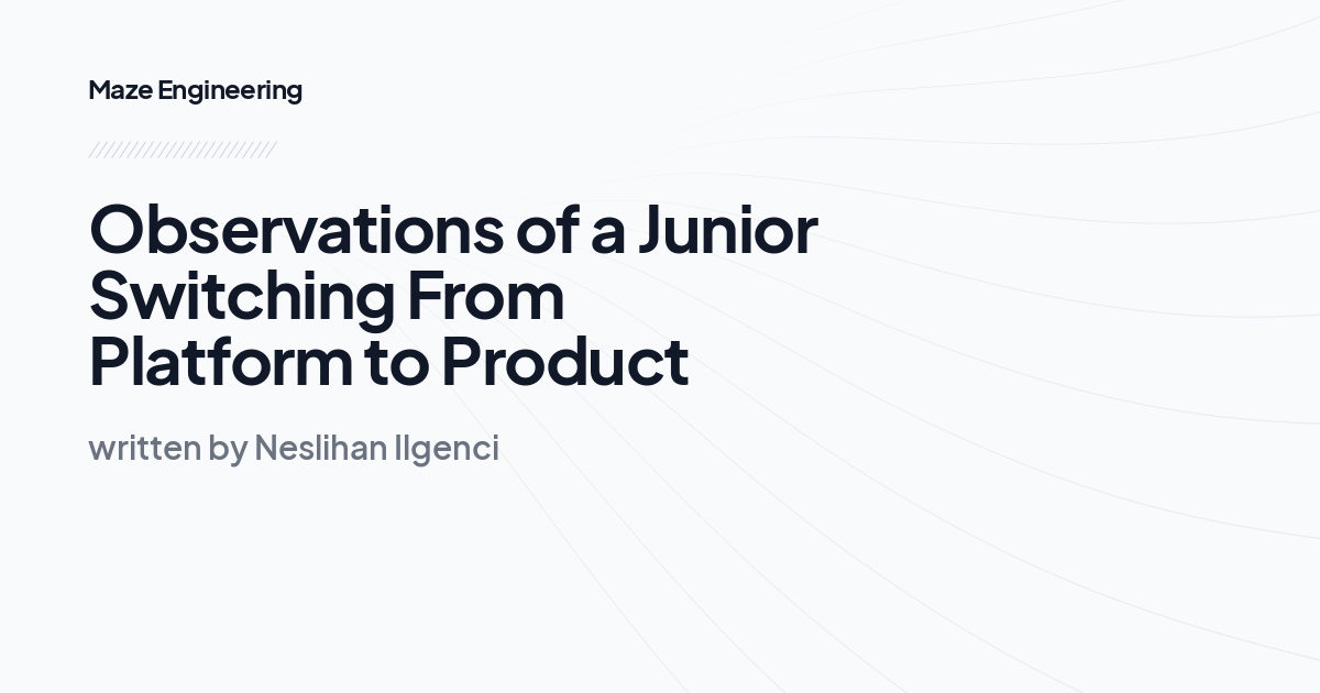 Observations of a Junior Switching From Platform to Product