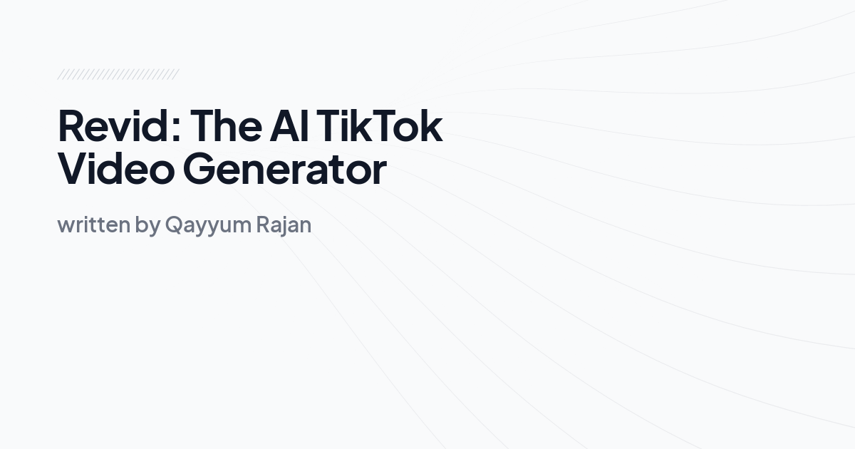 Revid: The AI TikTok Video Generator