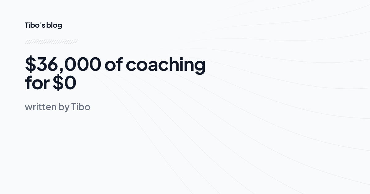 $36,000 of coaching for $0