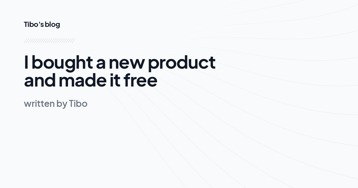 I bought a new product and made it free