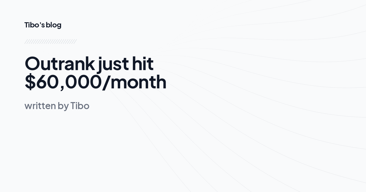 Outrank just hit $60,000/month