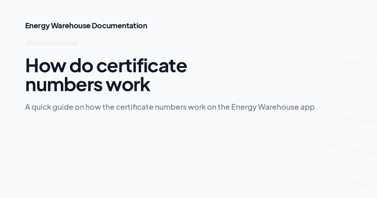 How do certificate numbers work 