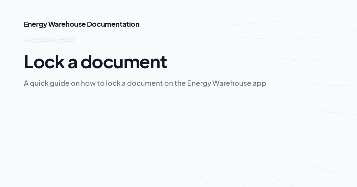 Lock a document