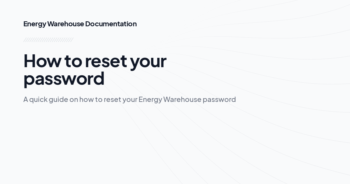 How to reset your password