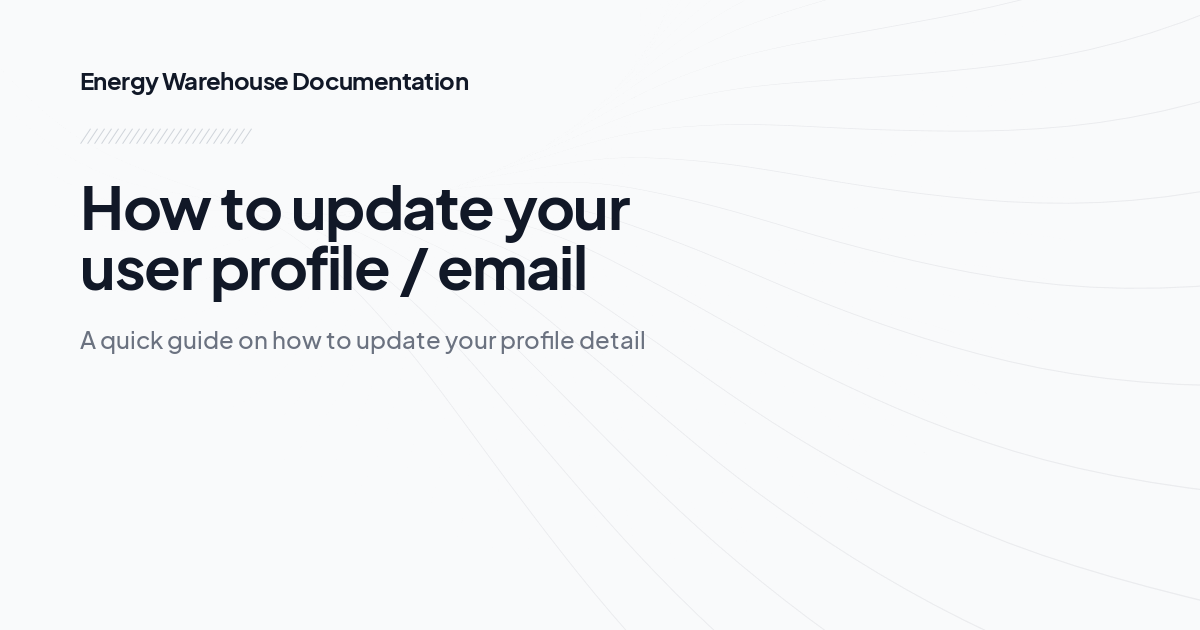 How to update your user profile / email