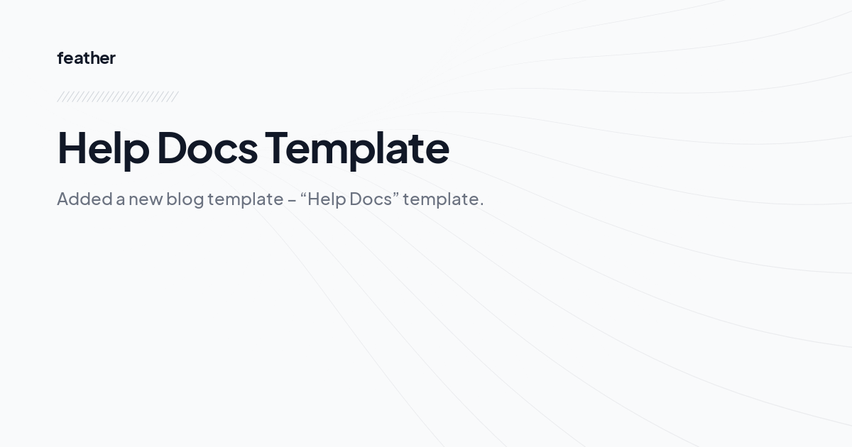 Help Docs Template