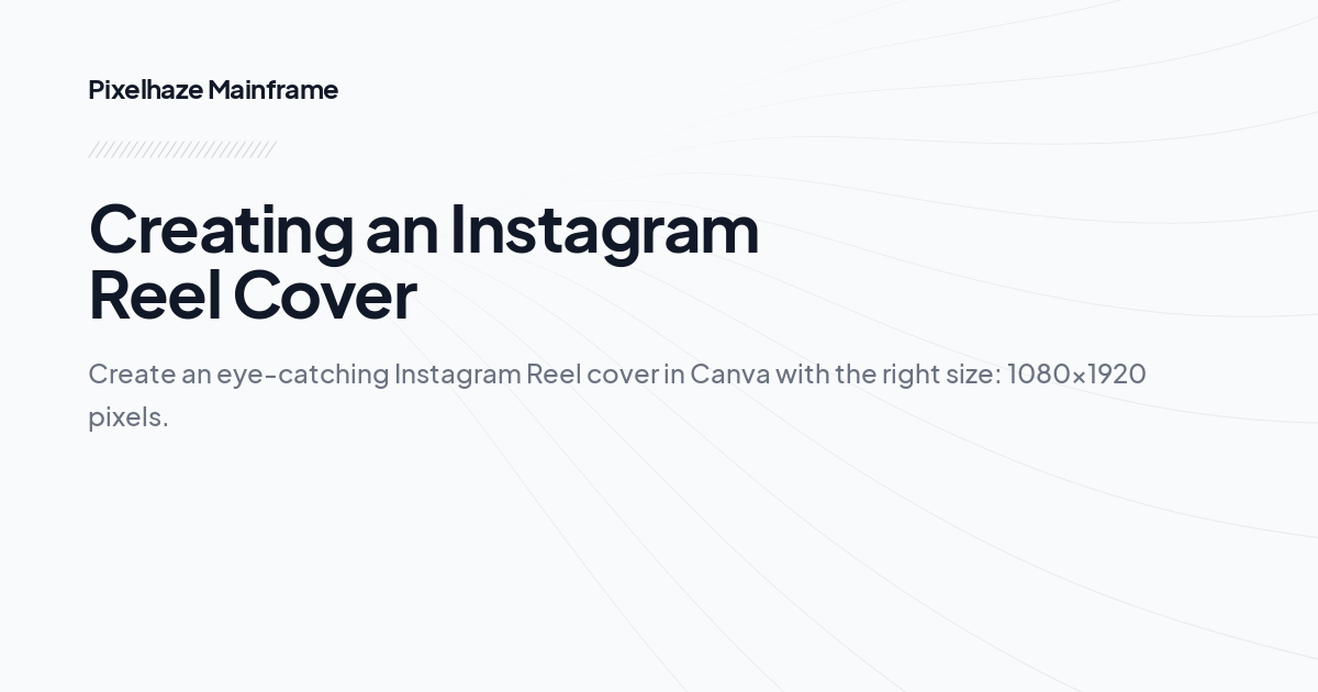 Creating an Instagram Reel Cover
