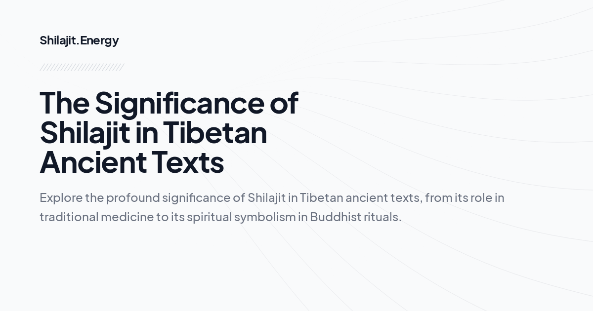 The Significance of Shilajit in Tibetan Ancient Texts