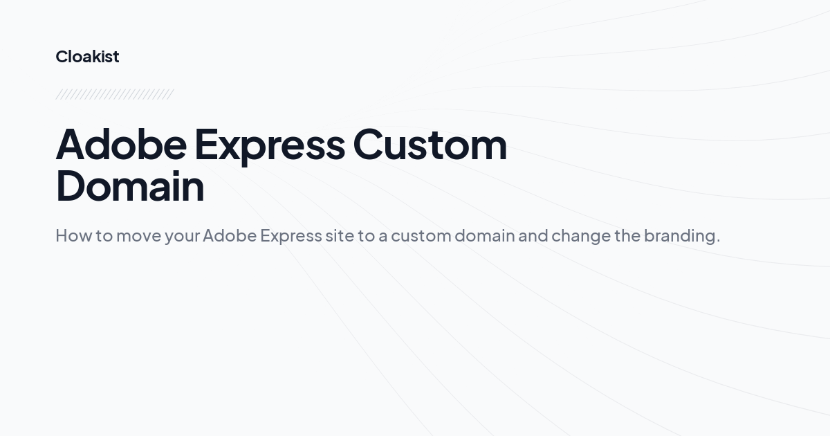 adobe express website custom domain