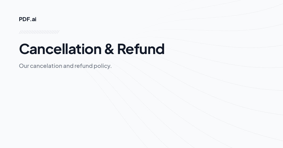 Cancellation & Refund