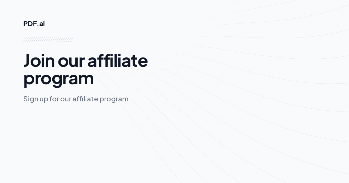 Join our affiliate program