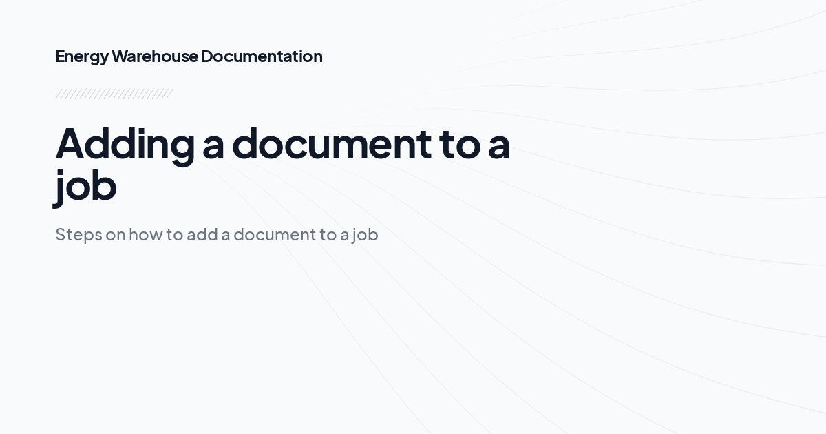 Adding a document to a job