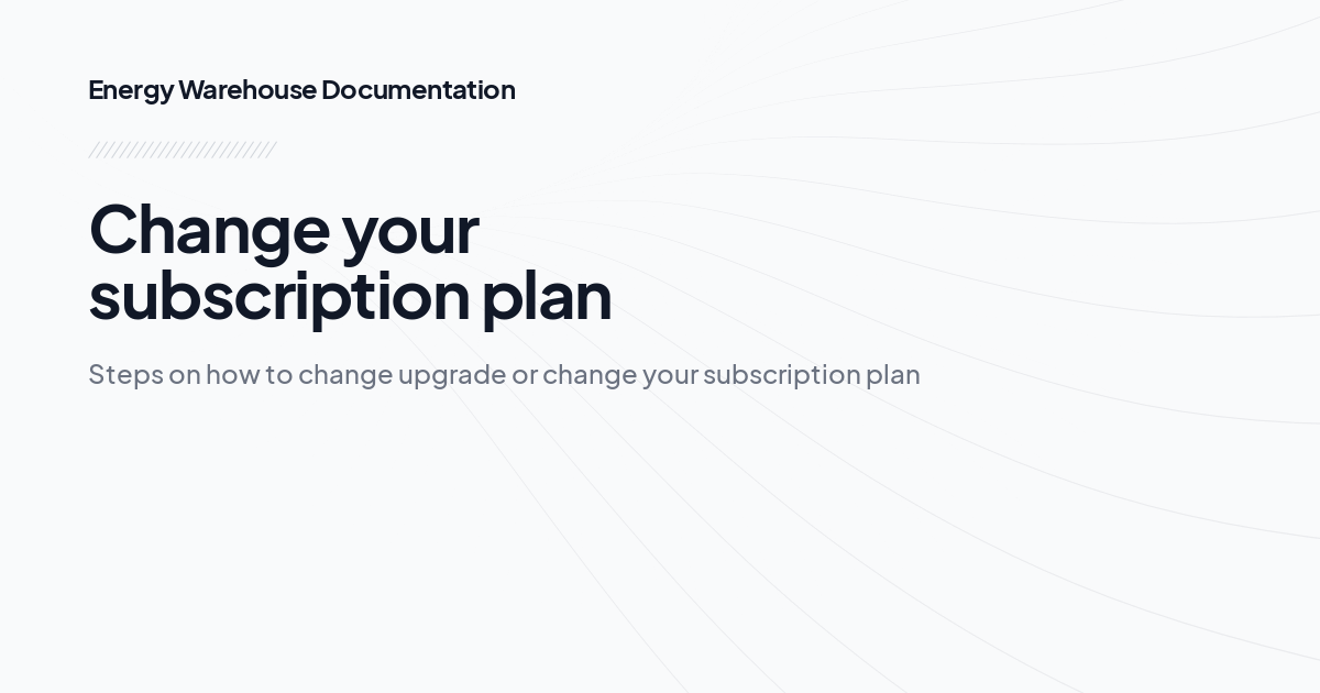 Change your subscription plan