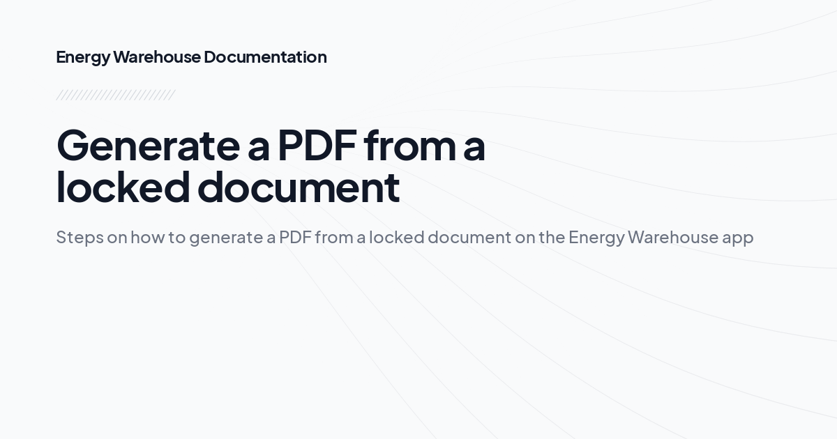 Generate a PDF from a locked document