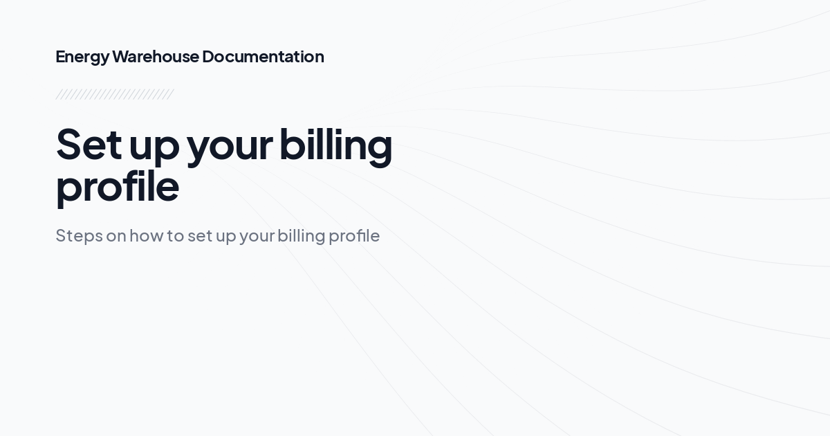 Set up your billing profile