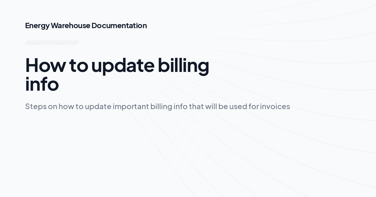 How to update billing info