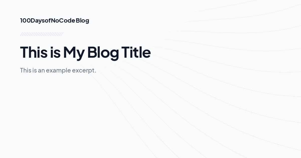 This is My Blog Title