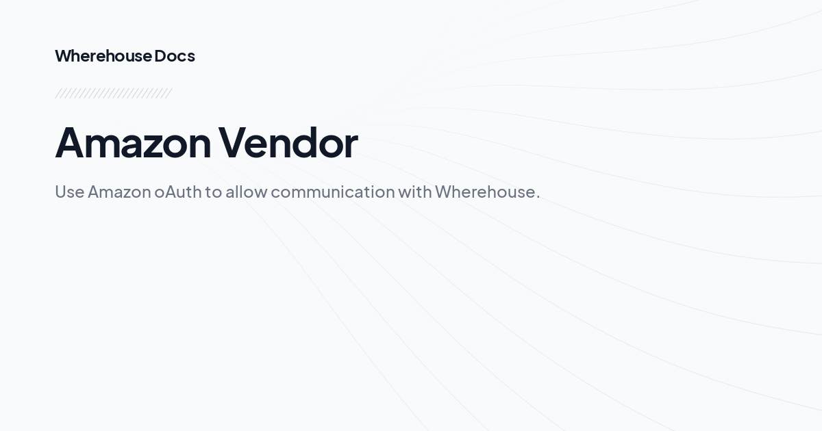 Amazon Vendor