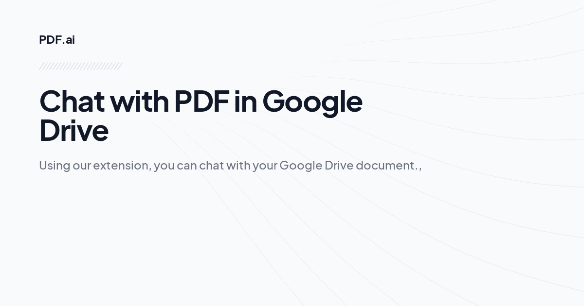 Chat with PDF in Google Drive