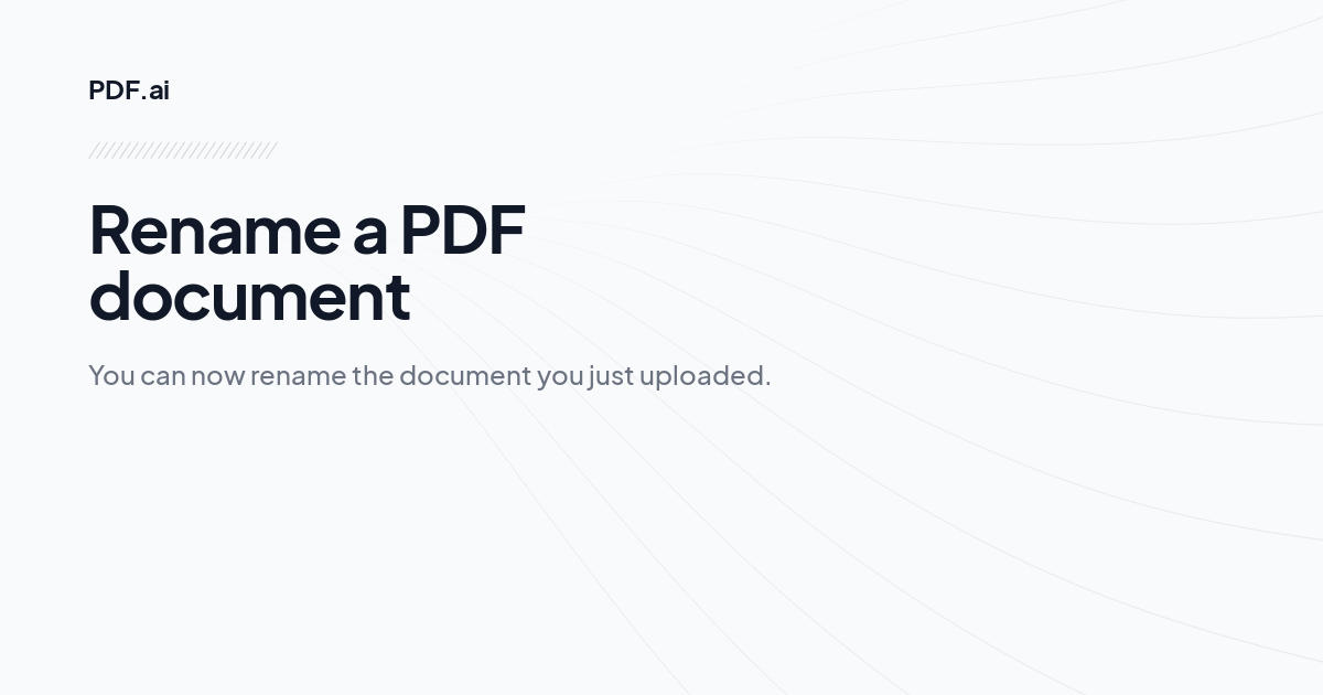 Rename a PDF document