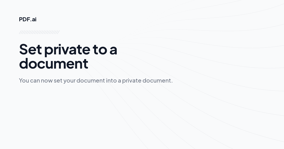 Set private to a document