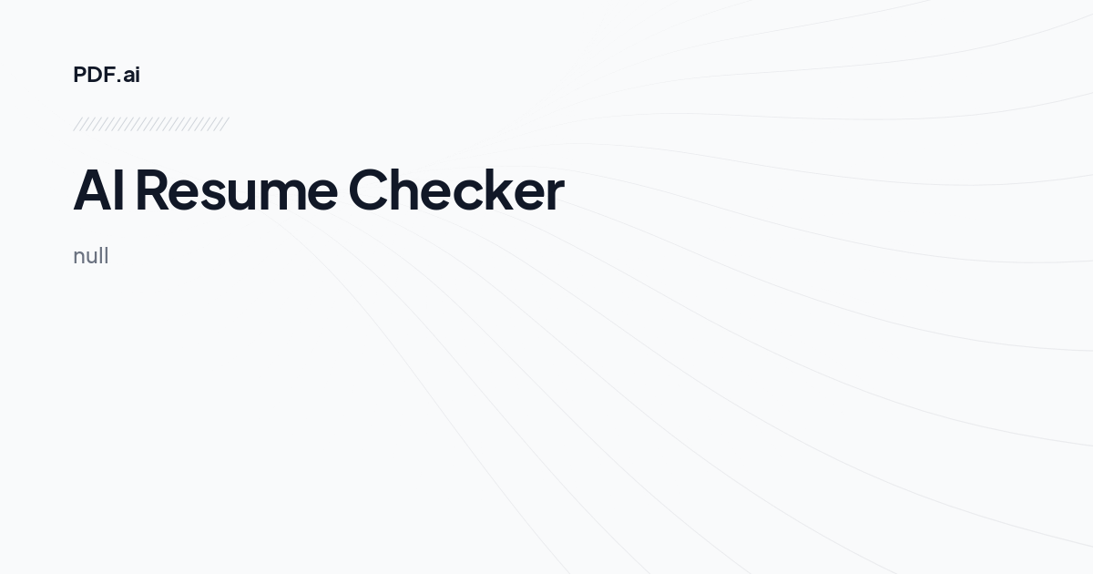 AI Resume Checker 