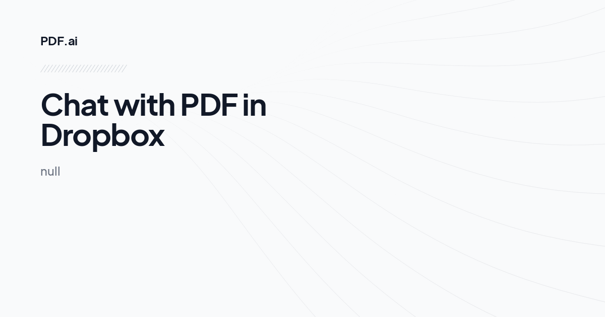 Chat with PDF in Dropbox