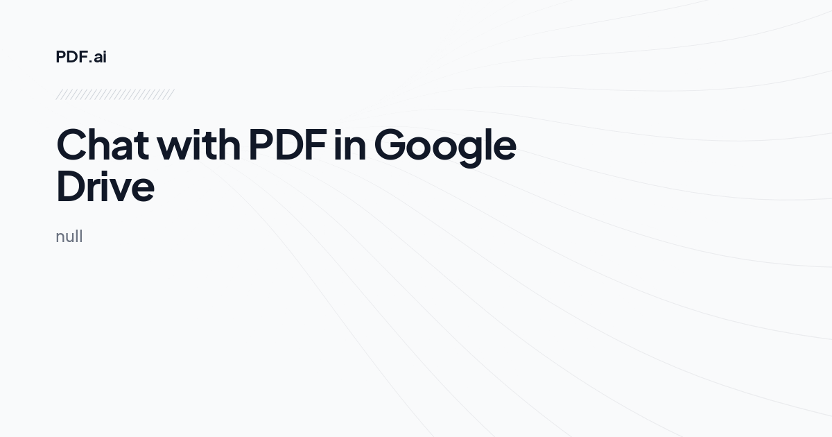 Chat with PDF in Google Drive