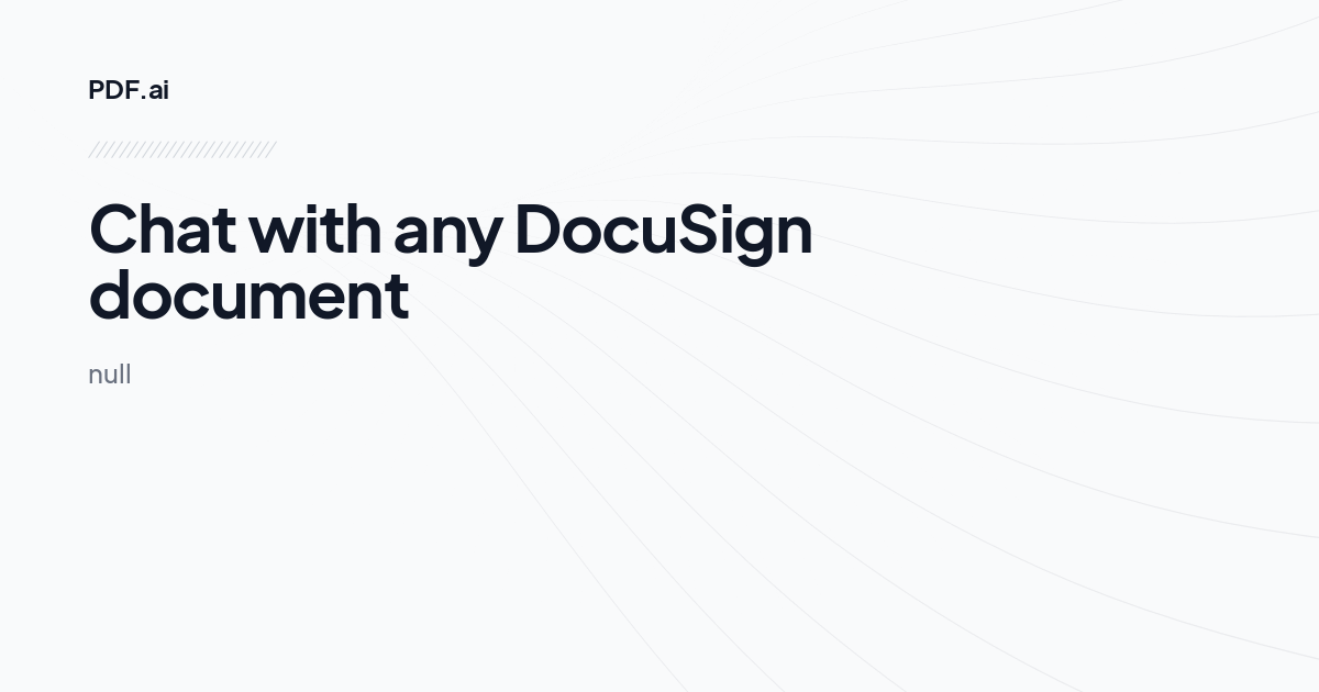 Chat with any DocuSign document