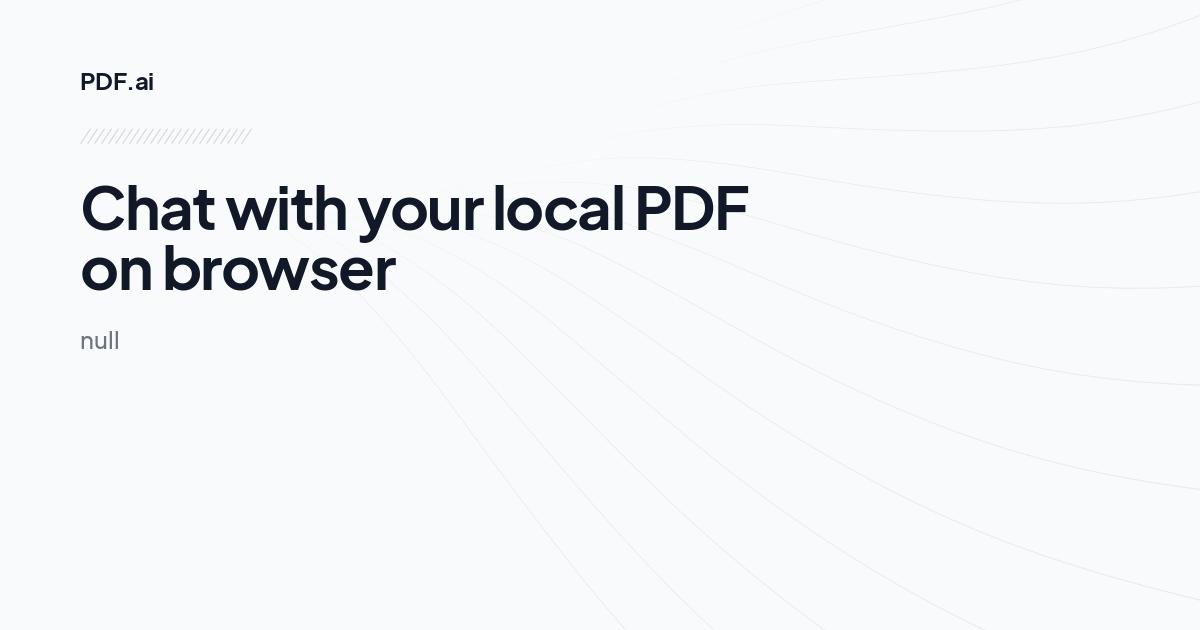 Chat with your local PDF on browser