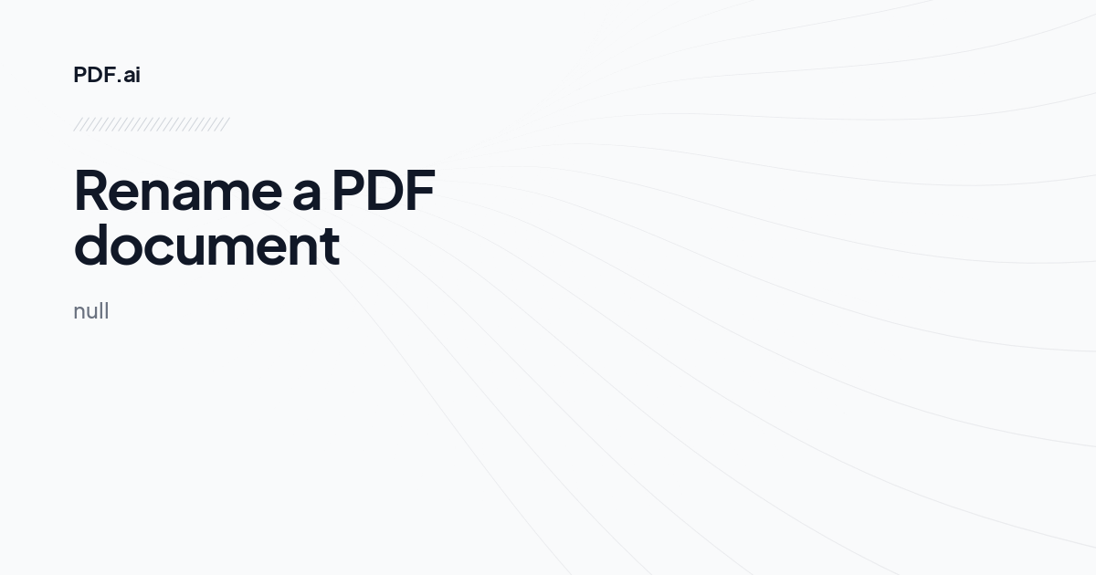 Rename a PDF document