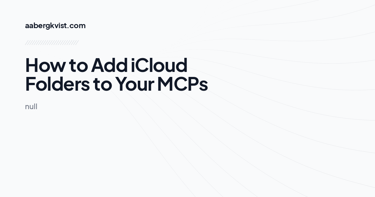 How to Add iCloud Folders to Your MCPs