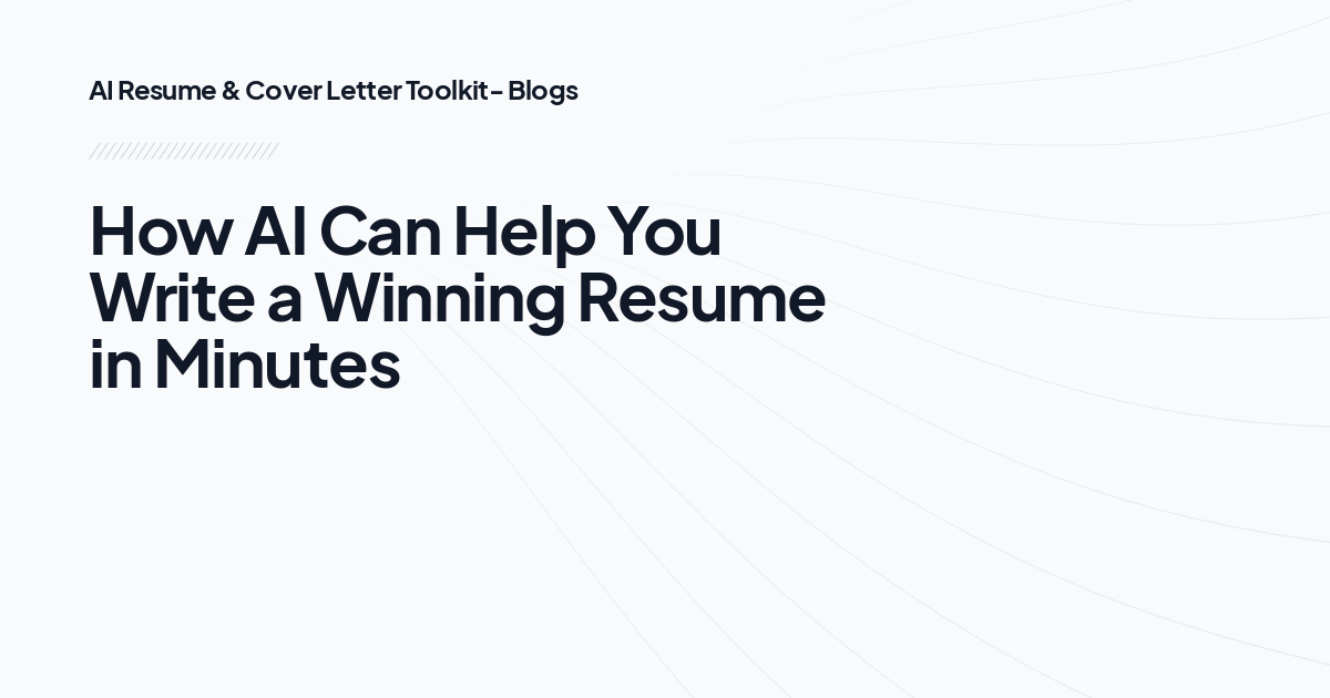How AI Can Help You Write a Winning Resume in Minutes