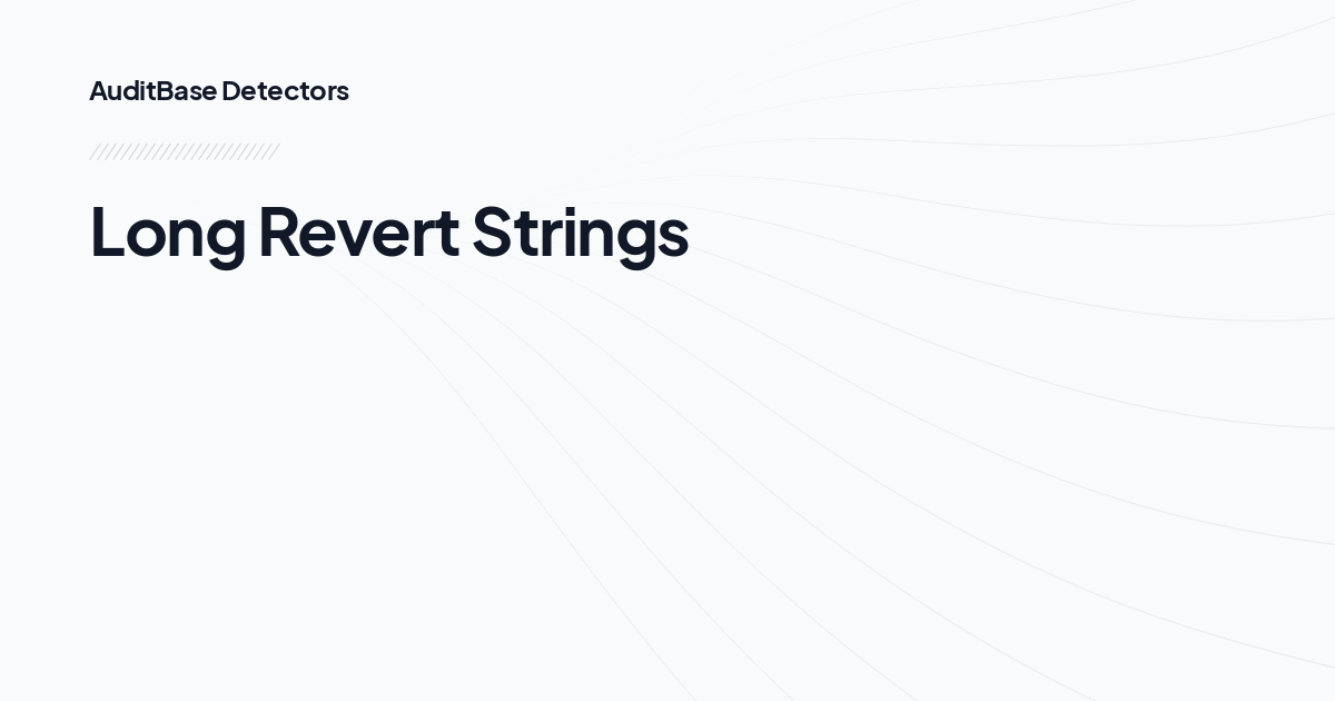 Long Revert Strings