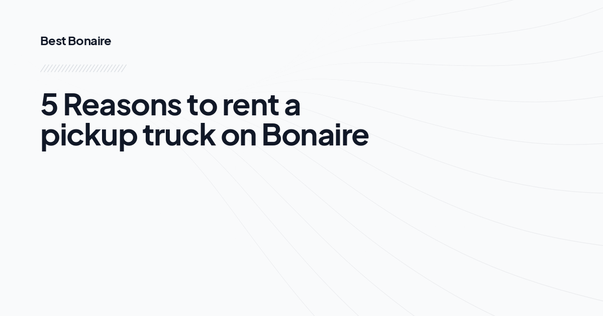 5 Reasons to rent a pickup truck on Bonaire